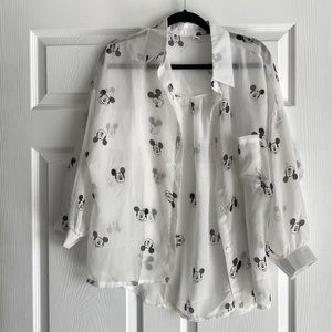 Mickey Mouse Sheer Oversized Top